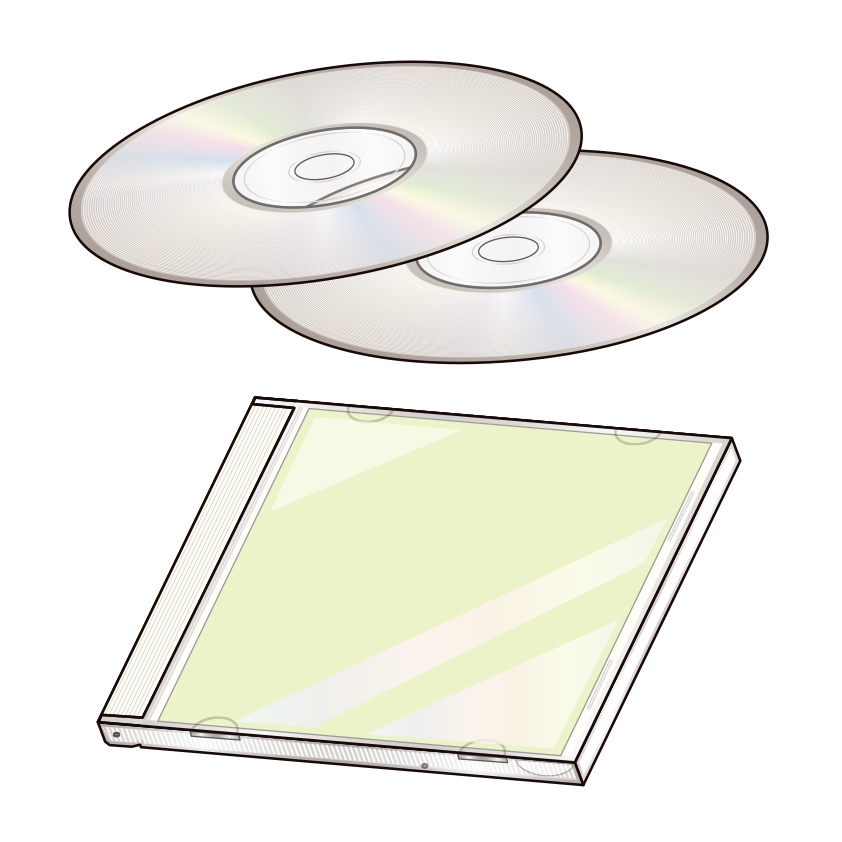 CDとCDケースのイラスト