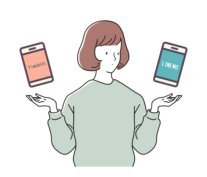 スマホ比較のイラスト