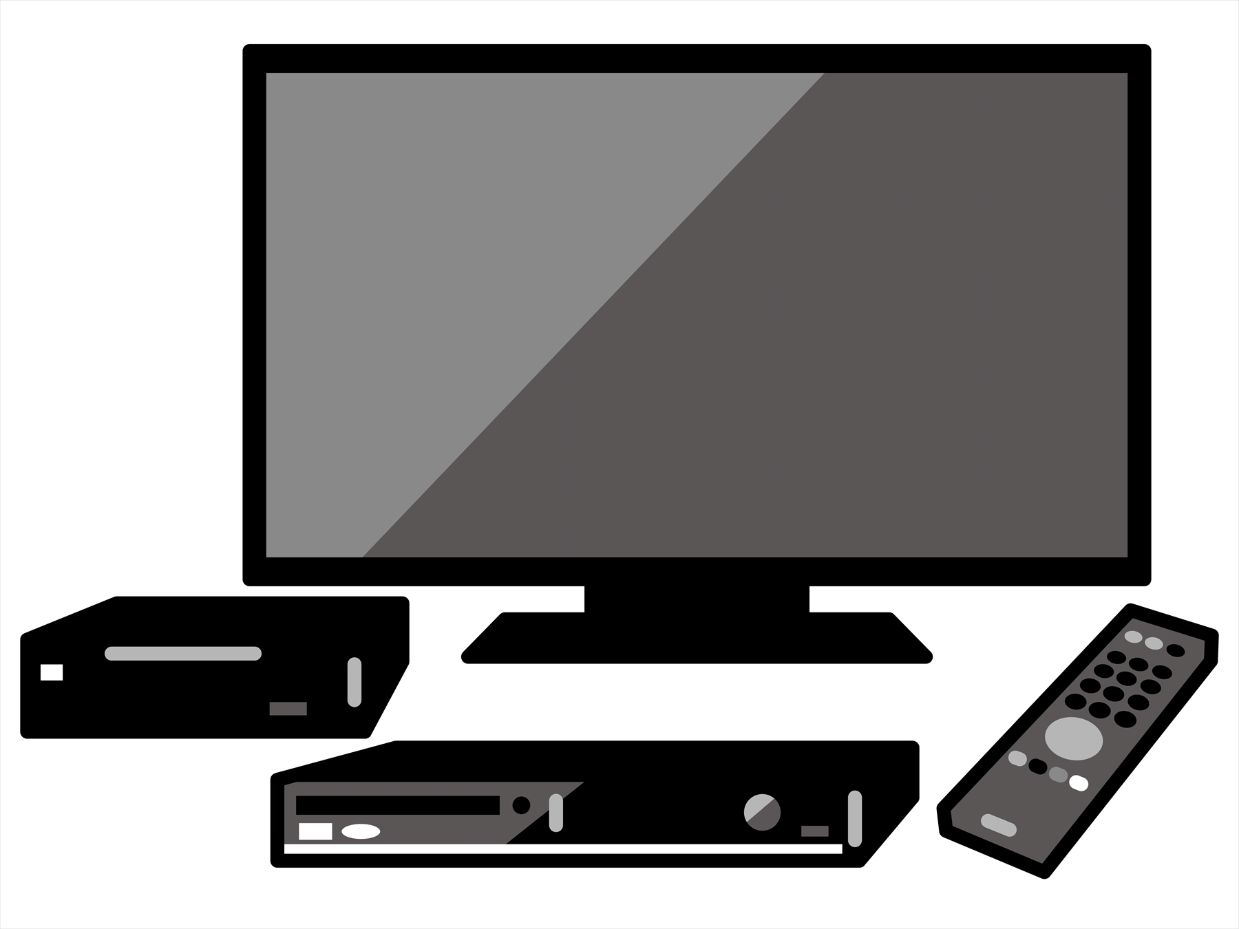 テレビと録画機器のイラスト